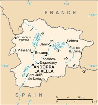 Landkarte Andorra