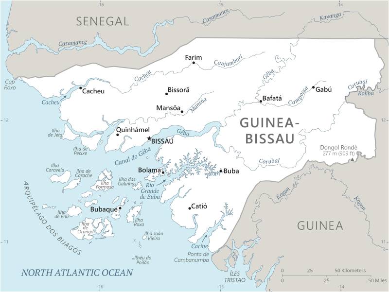 Landkarte Guinea-Bissau