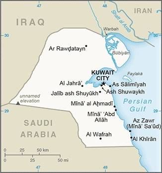 Landkarte Kuwait