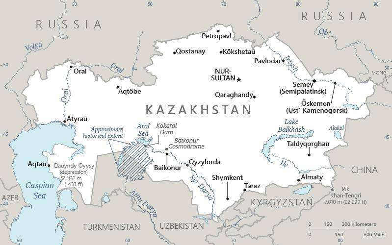 Landkarte Kasachstan