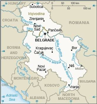 Landkarte Serbien