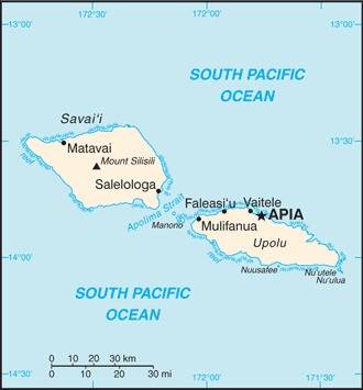 Landkarte Samoa