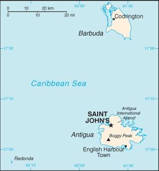 Landkarte Antigua und Barbuda