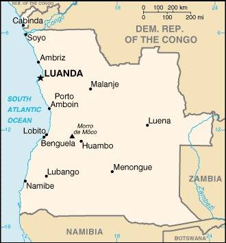 Landkarte Angola