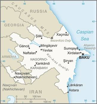 Landkarte Aserbaidschan