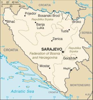 Landkarte Bosnien und Herzegowina