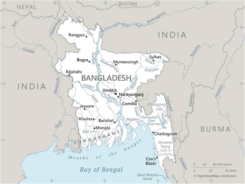 Landkarte Bangladesch