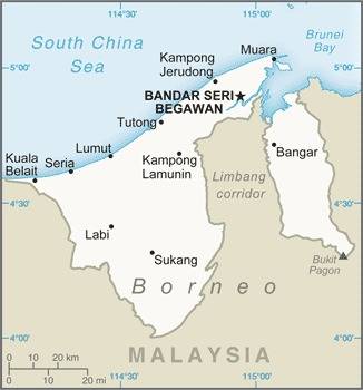 Landkarte Brunei