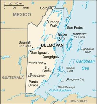Landkarte Belize