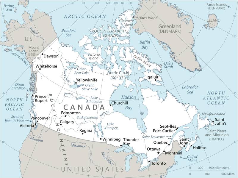Landkarte Kanada