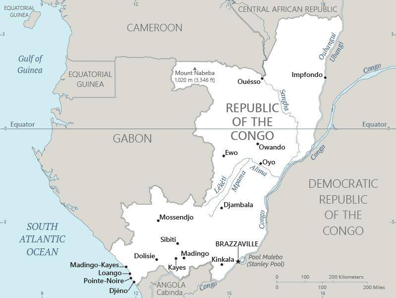 Landkarte Republik Kongo