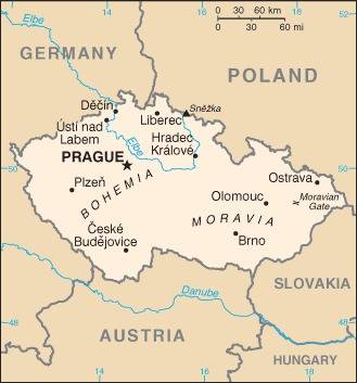 Landkarte Tschechische Republik
