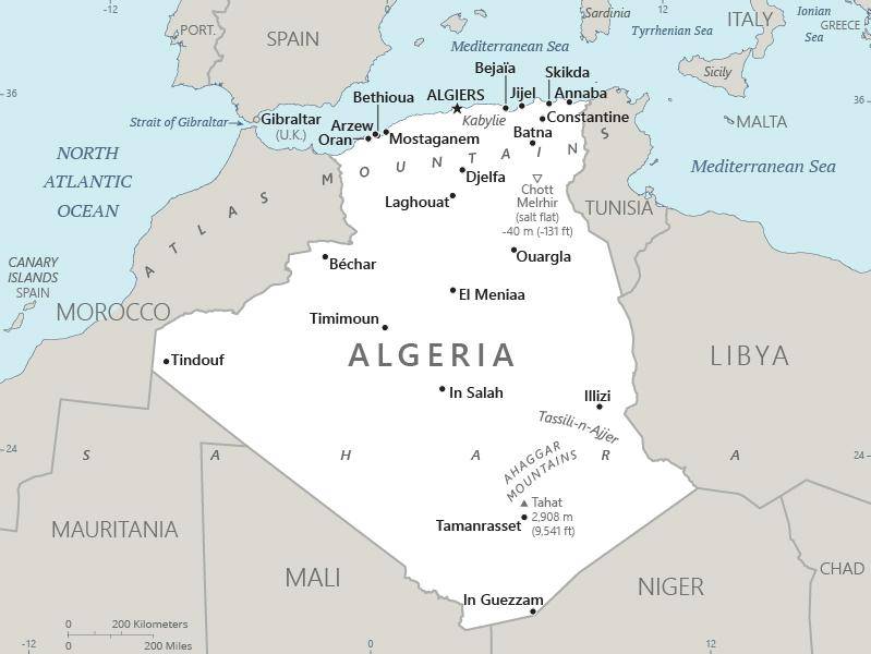 Landkarte Algerien