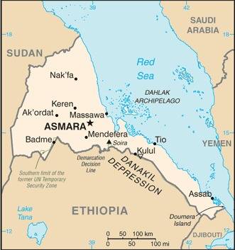 Landkarte Eritrea