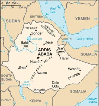 Landkarte Äthiopien