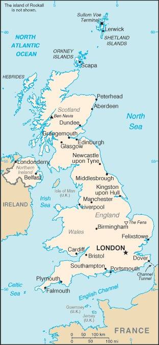 Landkarte Vereinigtes Königreich