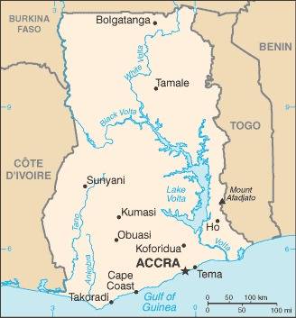 Landkarte Ghana
