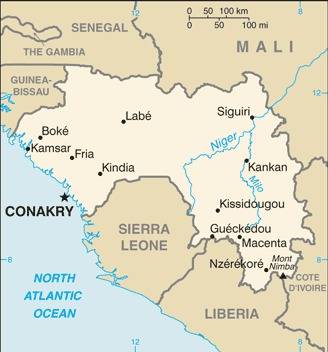 Landkarte Guinea
