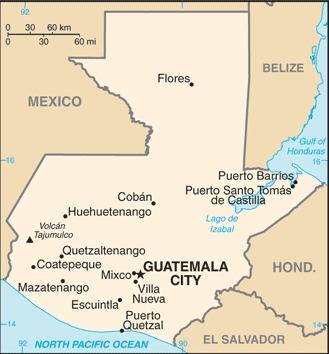 Landkarte Guatemala