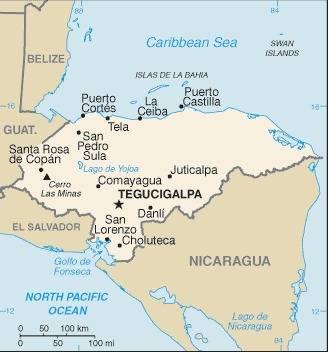 Landkarte Honduras