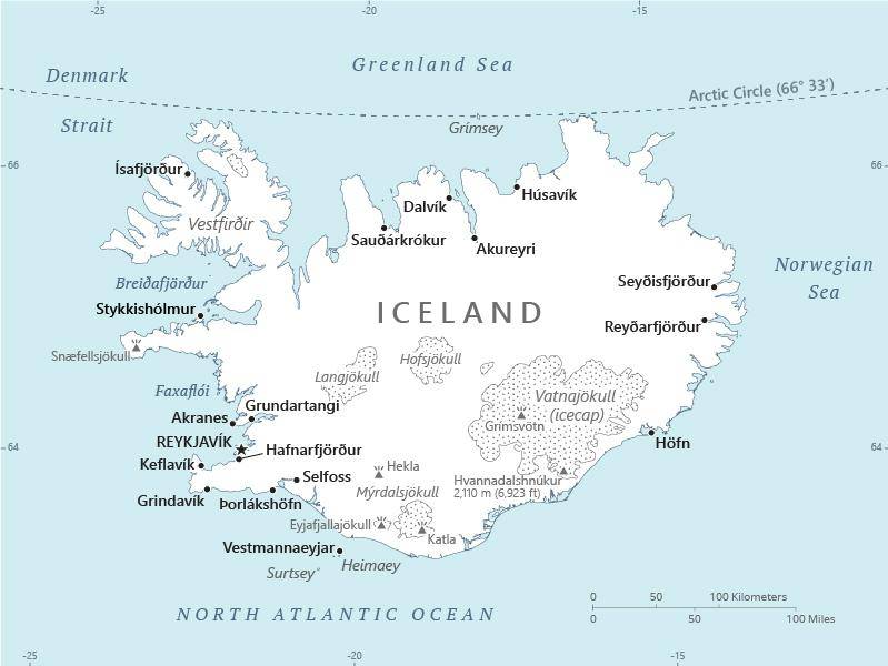 Landkarte Island