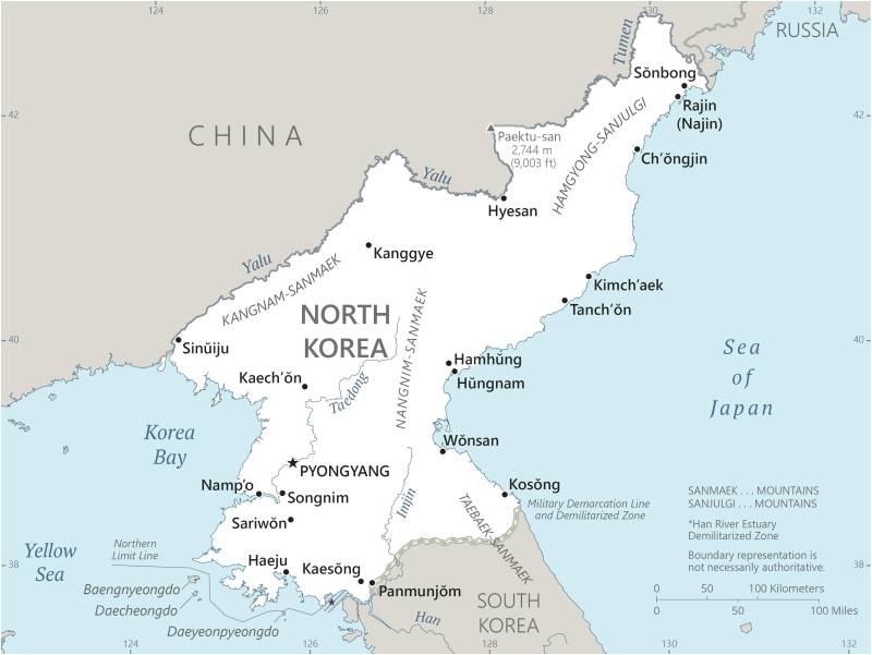 Landkarte Nordkorea