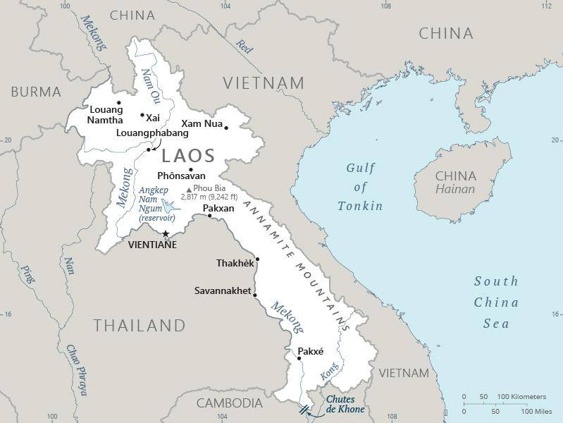 Landkarte Laos