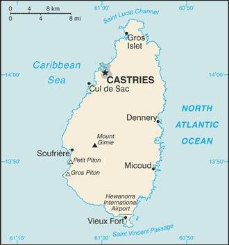 Landkarte St. Lucia