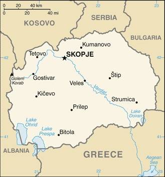 Landkarte Nordmazedonien