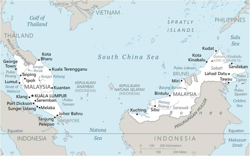 Landkarte Malaysia