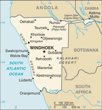 Landkarte Namibia
