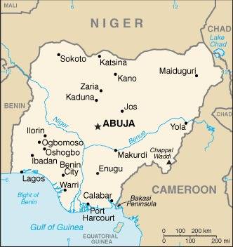 Landkarte Nigeria