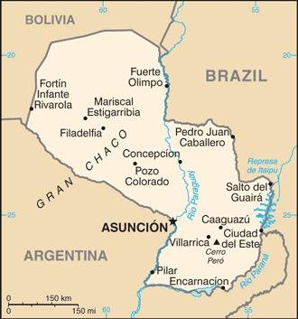 Landkarte Paraguay