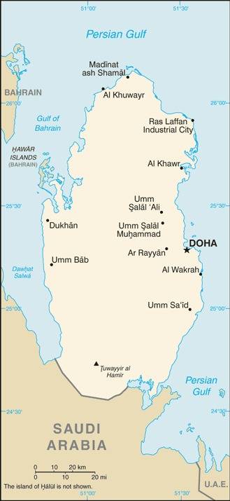 Landkarte Katar