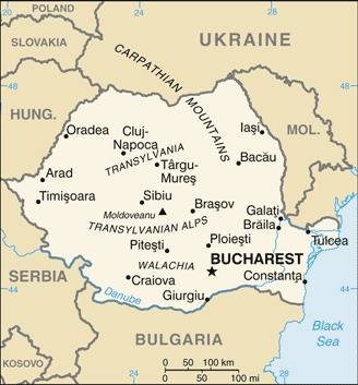 Landkarte Rumänien