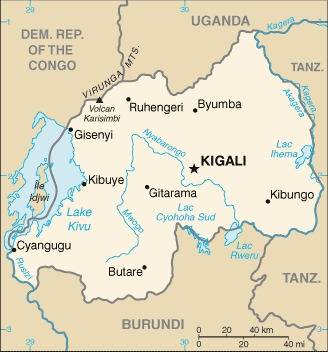 Landkarte Ruanda