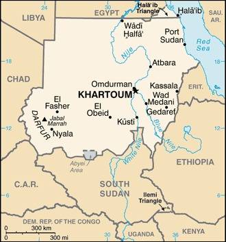 Landkarte Sudan