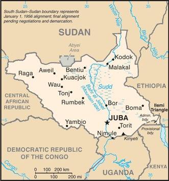 Landkarte Südsudan