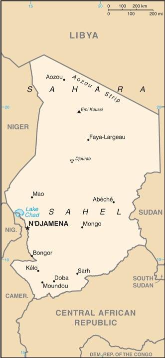 Landkarte Tschad