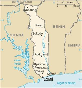 Landkarte Togo
