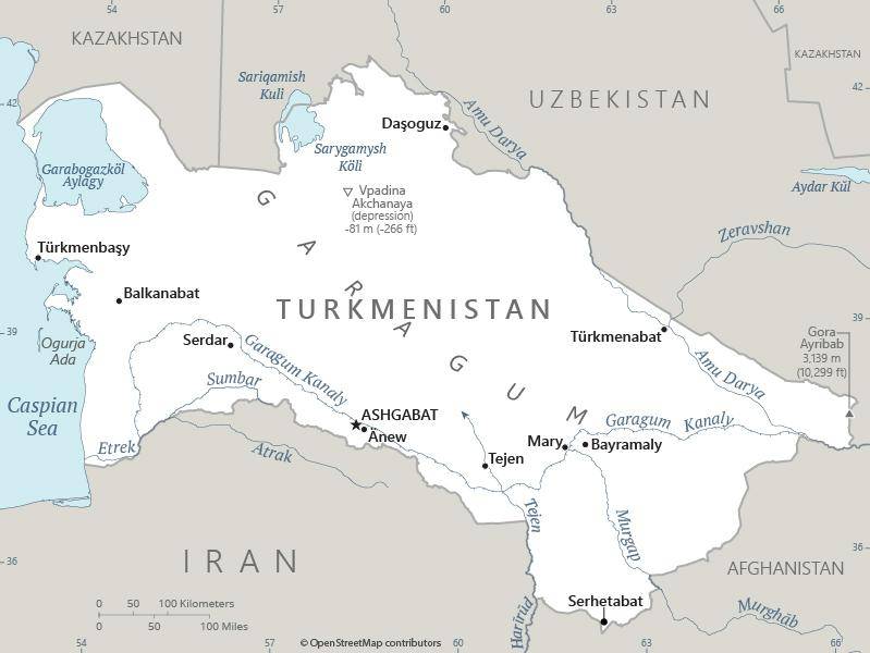 Landkarte Turkmenistan