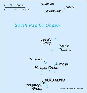 Landkarte Tonga