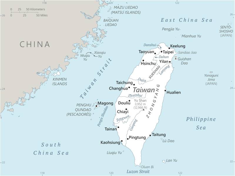 Landkarte Taiwan
