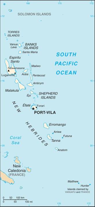 Landkarte Vanuatu