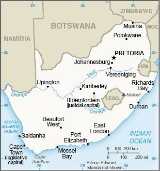 Landkarte Südafrika
