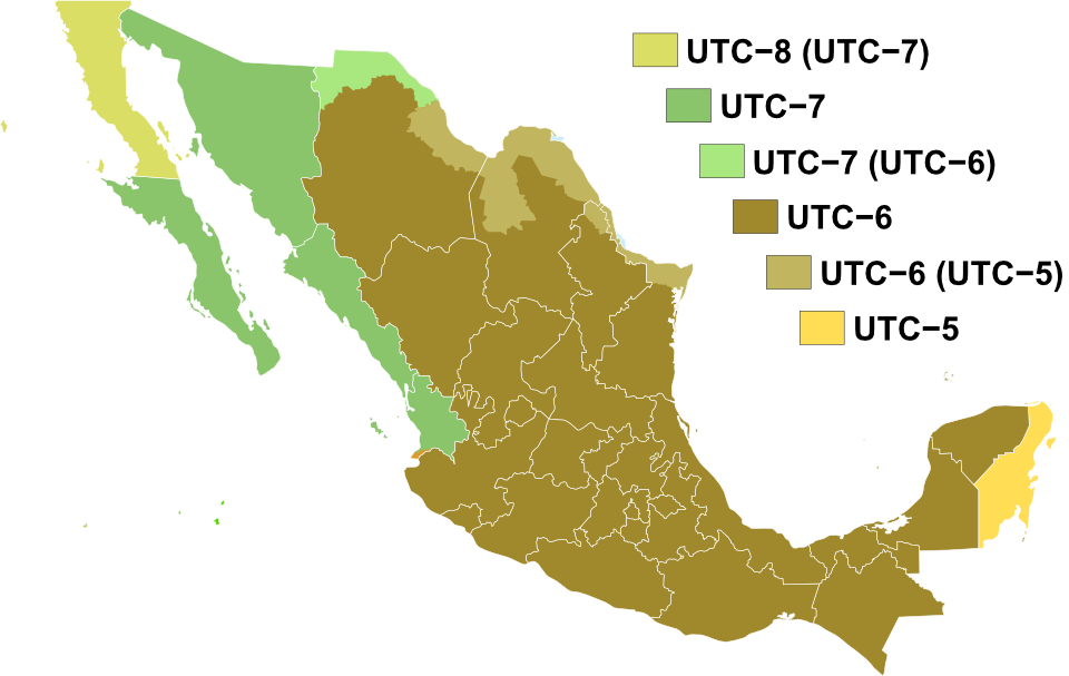 Zeitzonen in Mexiko